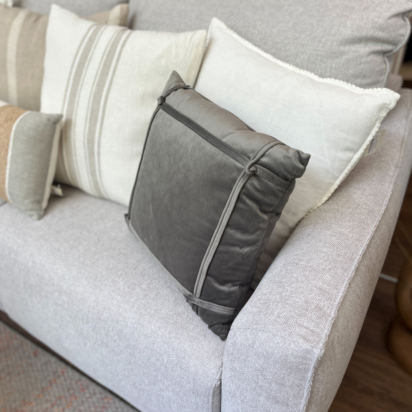 Textil Cojines Terciopelo Gris