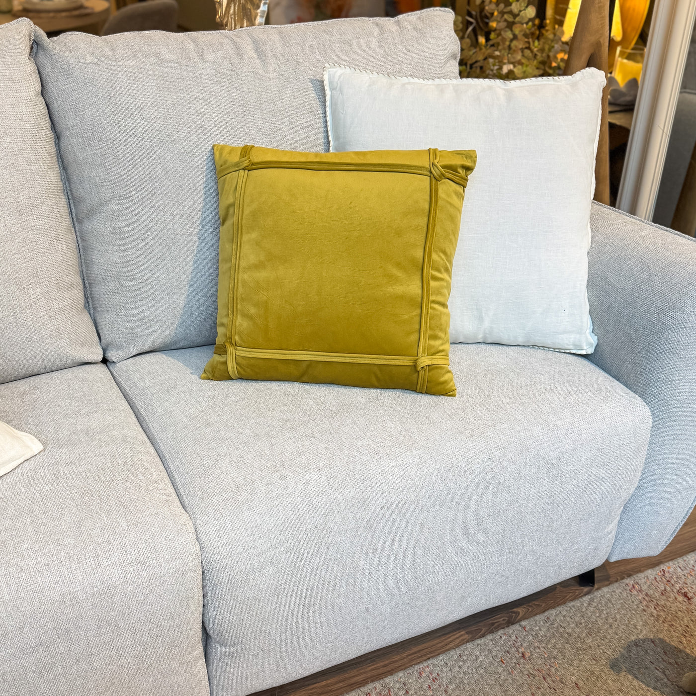 Textil Cojines Terciopelo Mostaza