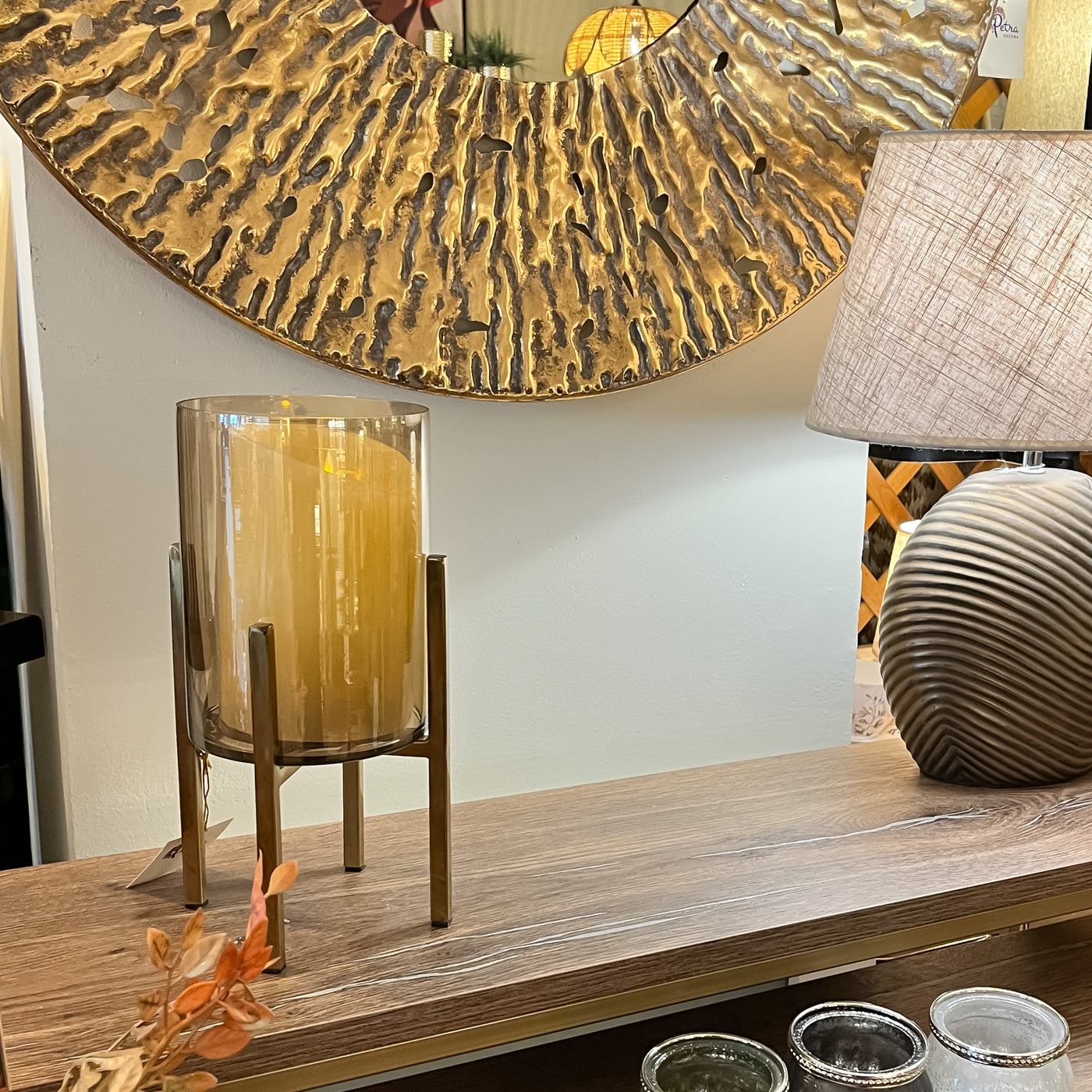 Velas y accesorios Portavelas Metal Dorado