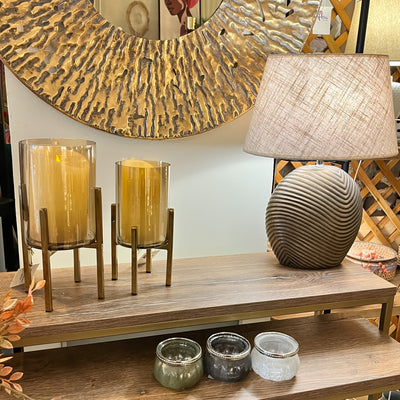 Velas y accesorios Portavelas Metal Dorado