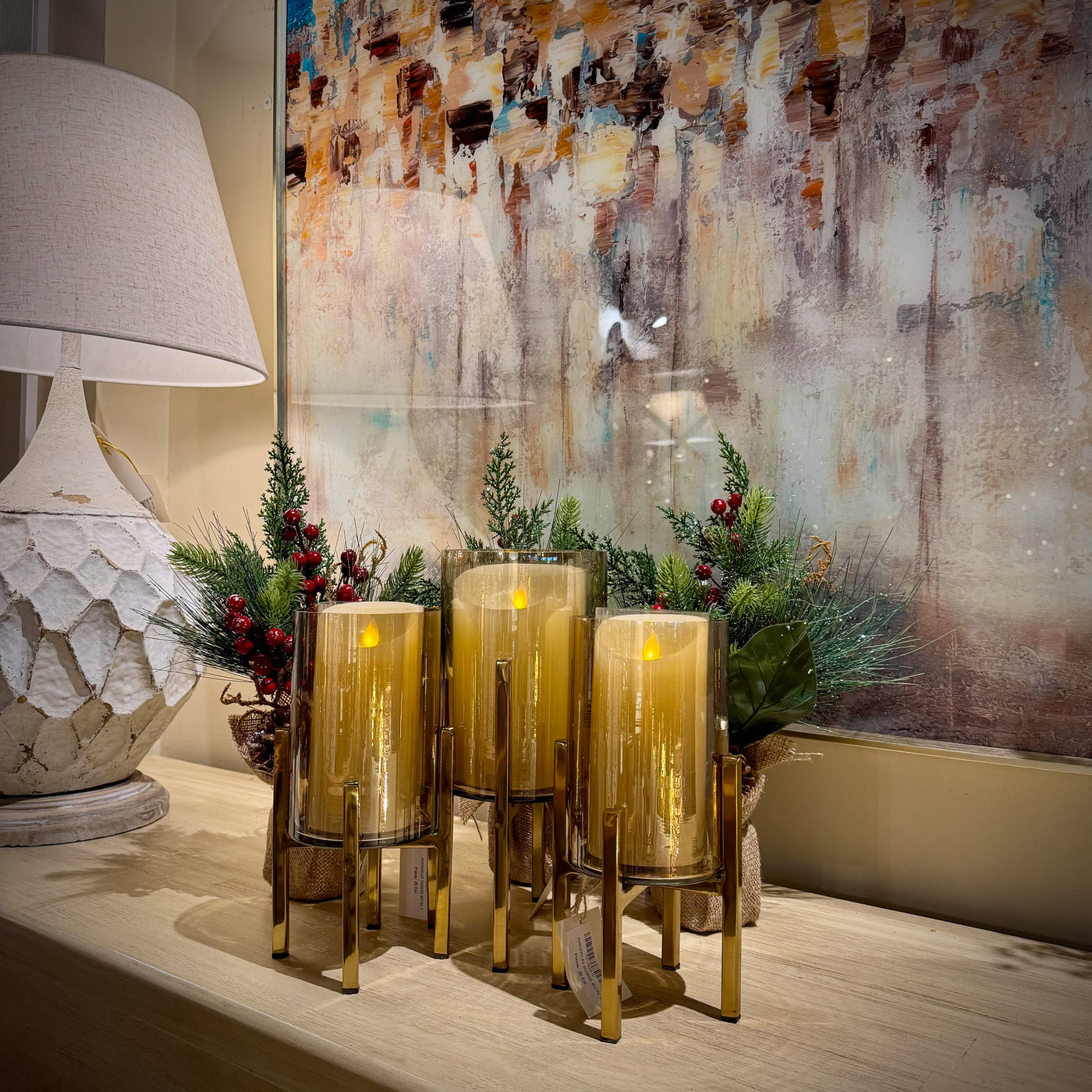Velas y accesorios Portavelas Metal Dorado