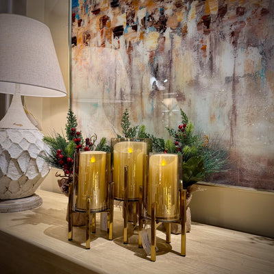 Velas y accesorios Portavelas Metal Dorado