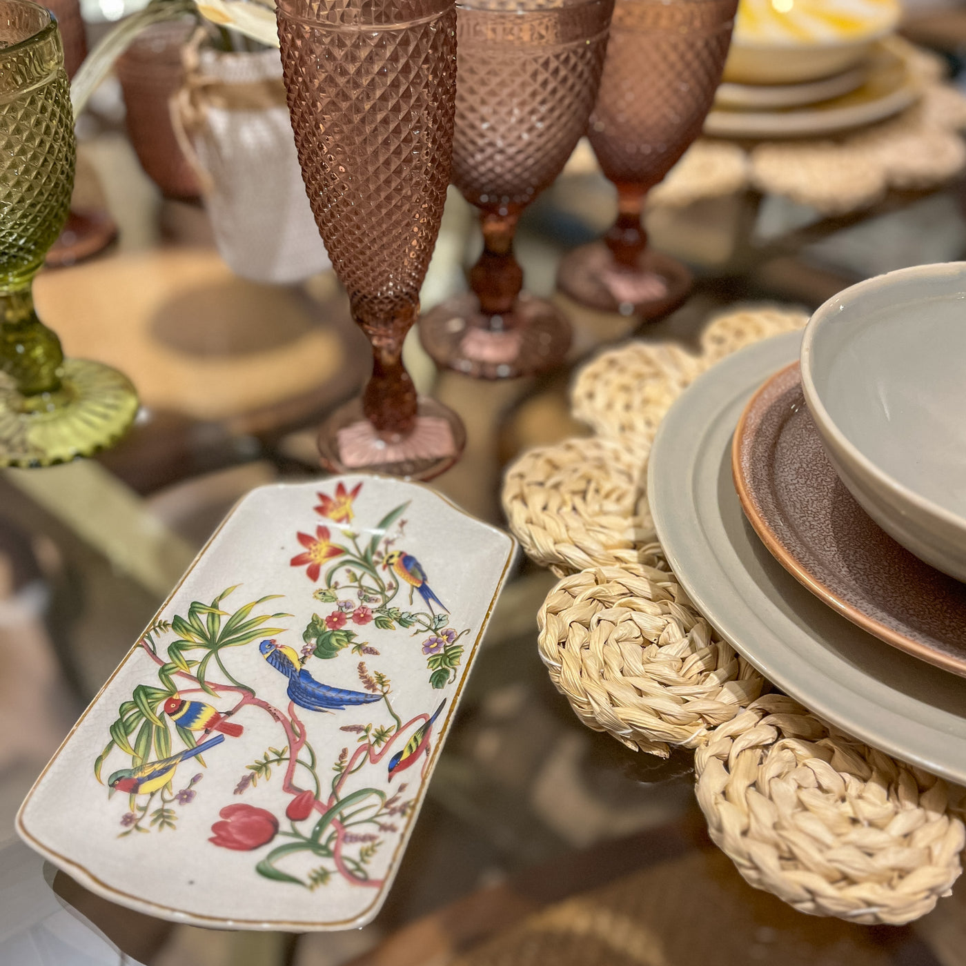 bandeja-decorativa-cerámica-pájaros
