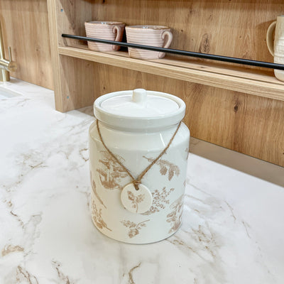 Bote de cerámica blanco de cocina dolomite 15x15x21 2,35 L