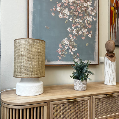 lámpara-blanca-textura-rejilla