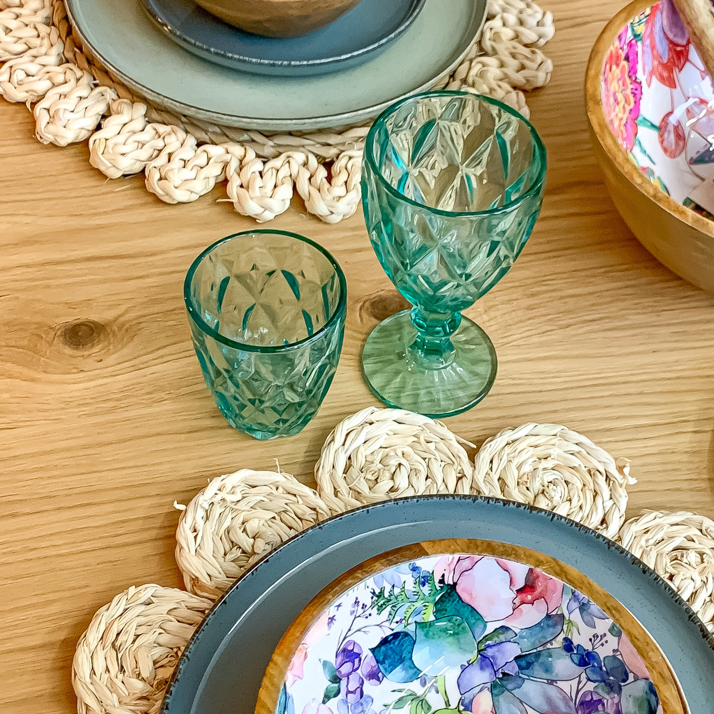 Menaje hogar Cristalería Vasos Vidrio y cristal Verde