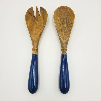 Menaje hogar Cubertería Juego de ensalada Madera Azul